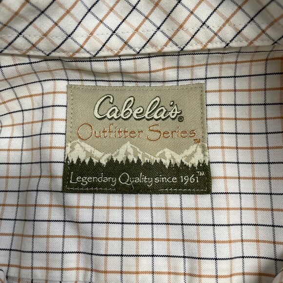 CABELAS SHIRT BUTTON DOWN PLAID 100% COTTON OUTFITTER SERIES MENS SHORT SLEEVE - Picture 7 of 11
